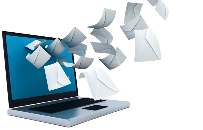 Computer and files illustration